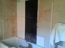 Tiled Bathroom 03 - 01 - L Shaped Bath with Quartz Feature Tiles